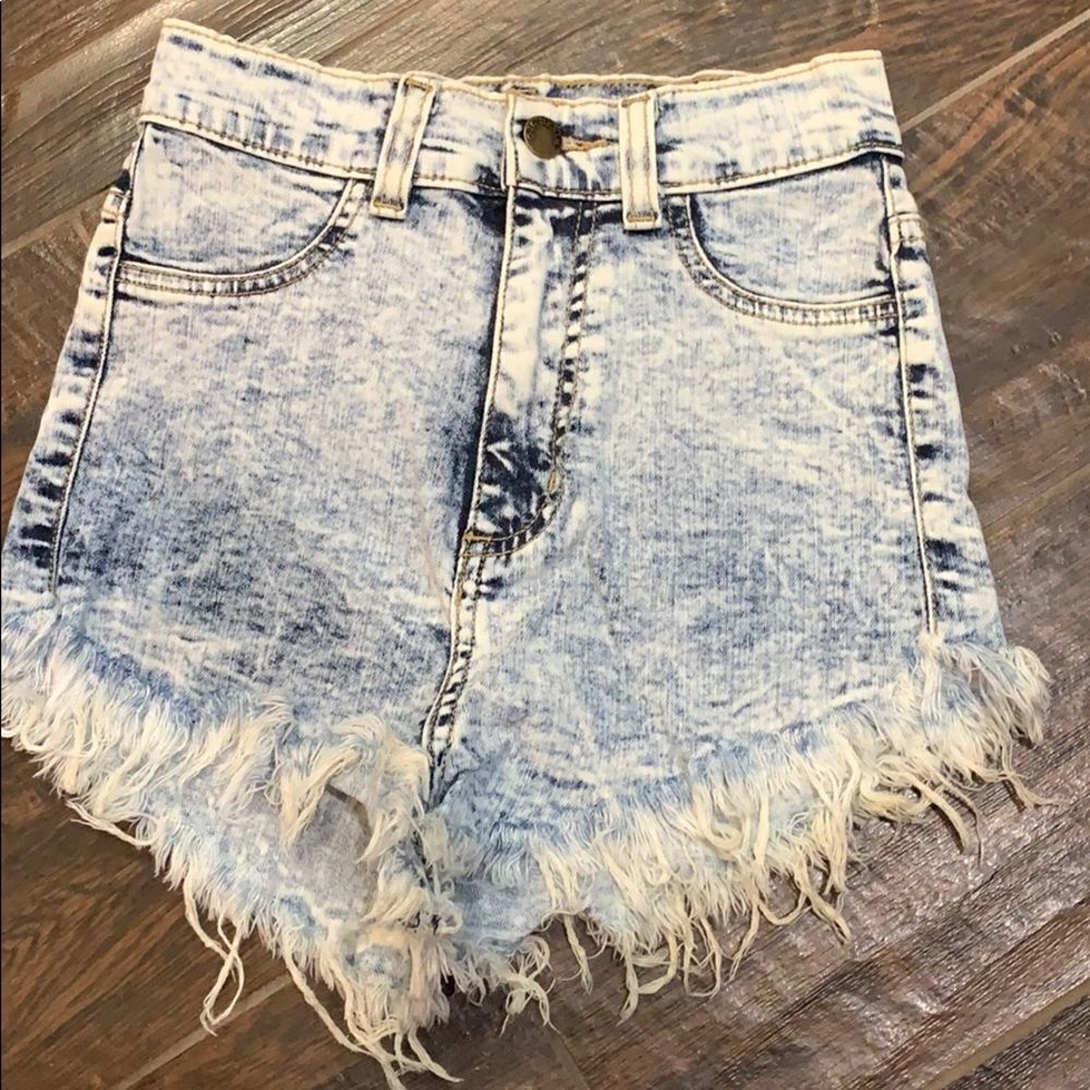 🩳GJG Denim Acid washed Jean Shirts Sz Small